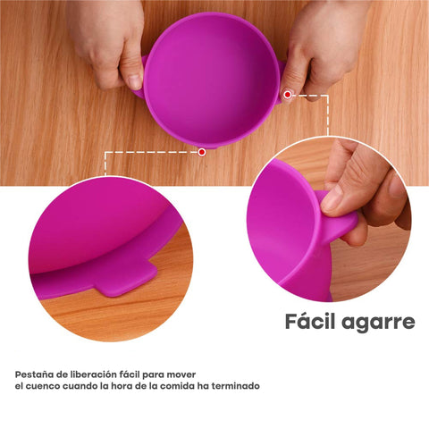 Plato de silicón antideslizante para niños