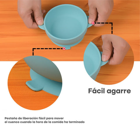 Plato de silicón antideslizante para niños