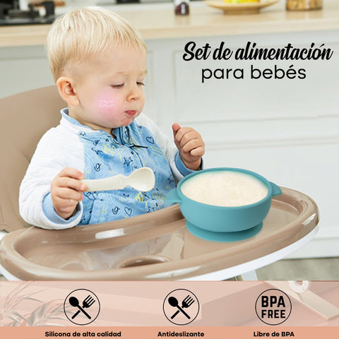 Plato de silicón antideslizante para niños