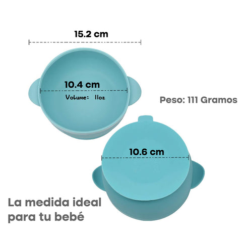 Plato de silicón antideslizante para niños